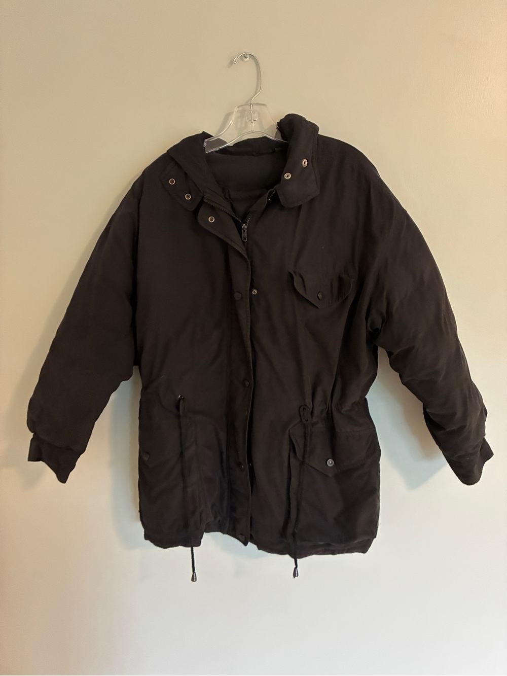 Women’s Perry Ellis Black Puffer Parka Jacket - Insulated Winter Coat